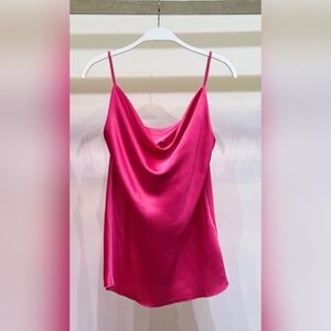 (9861-SOL-FUCH) SPAGHETTI STRAP COWL FRONT CAMI
